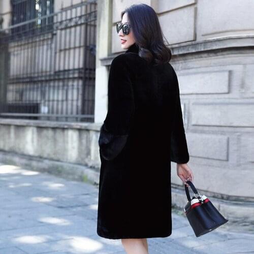 Real Mink Fur Collar Winter Coat Women Korean Natural Wool Jacket ZM-18551 Abrigos Mujer Invierno 2020 YY786