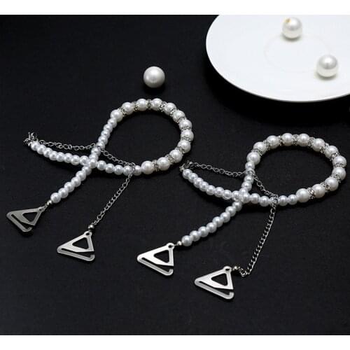 Top Imitation Pearls Invisible Bra Straps Dress Faux Bra Straps Single Row Clear Crystal Sex Chain for Bridal Wedding Prom