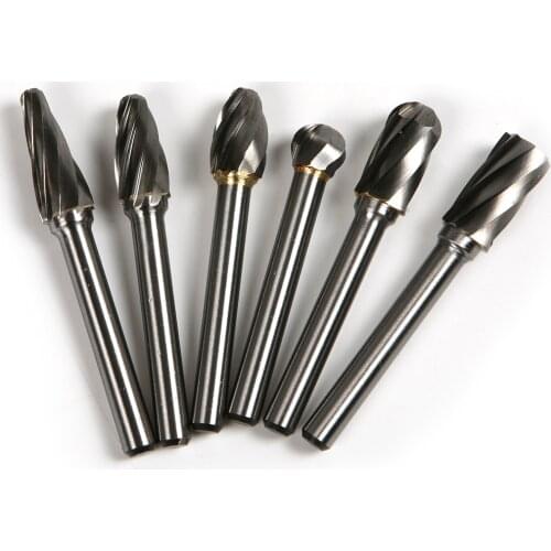 1pc 6*10 mm Tungsten Carbide Rotary Files Coarse-toothed Single-cut Rotary Burrs For Dremel Rotary Tools