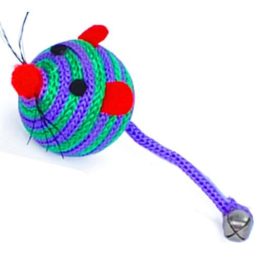1PCS Random Color Legendog Cat Mouse Toy Nylon Creative Interactive Cat Rope Ball Pet Chew Toy Cat Bell Toy Training Toys