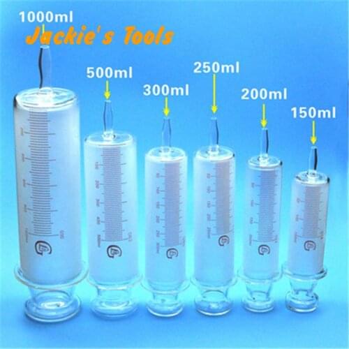 150ml/200ml/250ml/300ml/500ml/1000ml All Glass Syringes Large sausage device Glass Injector large caliber with luer lock