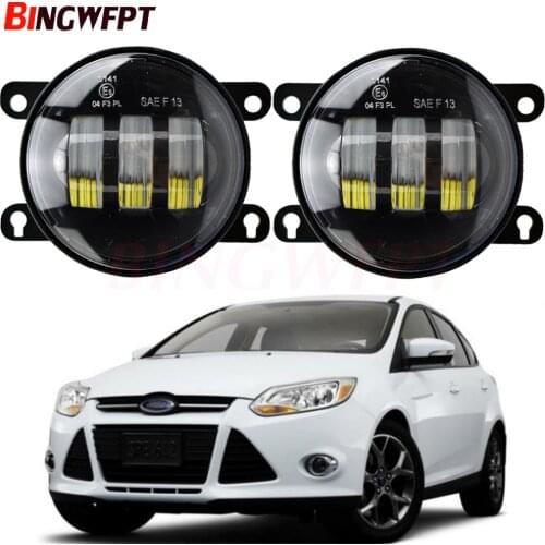 2xLED Fog Light with Angel Eye Car Front Fog Lamp 12V For Ford Focus Fiesta Ranger C-Max Transit Edge Fusion EcoSport Tourneo