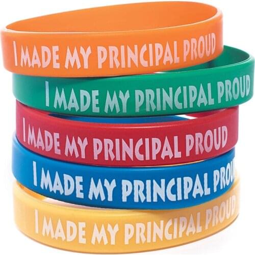 300pcs I Made My Principal Proud Silicone Wristbands Bracelets Free Shipping by DHL