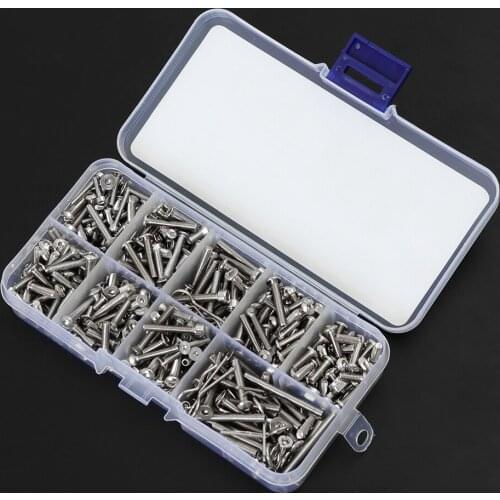 430pcs Stainless Steel Screw Nut Set Hex Socket Cap/Button/Flat Head Screws for 1/10 RC Crawler Axial SCX10 III Capra 1.9UTB