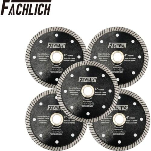 FACHLICH 5pcs/Pk Dia 105/115/125mm Super-Thin Diamond Cutting Disc for Ceramic Tile Granite Marble Turbo Saw Blade