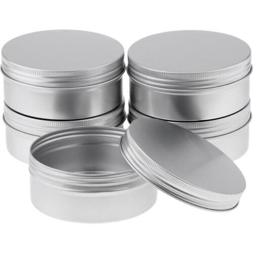 5 Pack Aluminium Tin Large Make Up Candle Pots 250ml Capacity Empty Big Cosmetic/Candle/Spice Pots/Hair Product/Sweet Tin Jar
