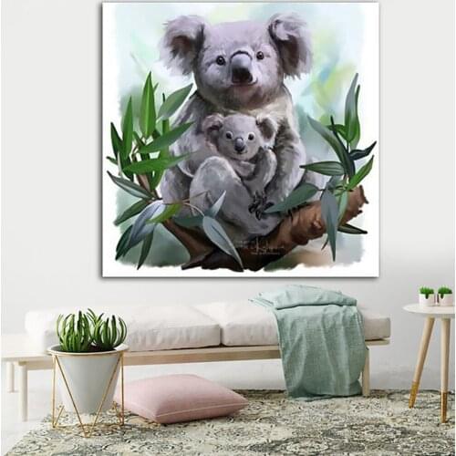 5D Diamond Painting Cute Koala Embroidery Wall Hanging Painting Cross Stitch Kits Art Mural Home Living Room Bedroom Decor