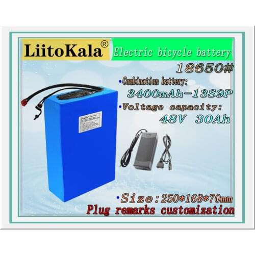LiitoKala 48v 30ah 48v 1000w battery lithium ion battery 48V 30AH electric bike battery cell 48v scooter battery