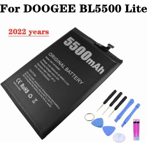 BAT18735500 5500mAh For DOOGEE BL5500 Lite Mobile Phone Battery Bateria Batteries + Tools