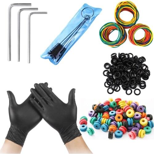 Tattoo Accessories Tattoo Supplies Rubber + O-Rings A-bar Grommet Nipple Bands machine Cleaning Brush Tattoo Gloves