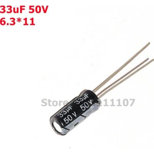 20PCS/LOT 33uF 50V Aluminum electrolytic capacitor 6.3*11 Electrolytic Capacitor 50v 33uf