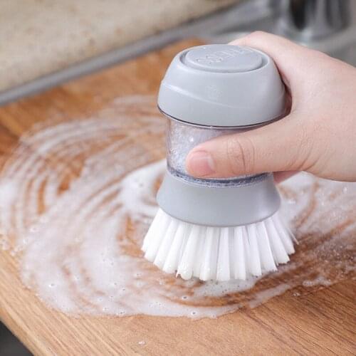 Press type non-stick oil automatic liquid decontamination washing pot brush dish washing brush