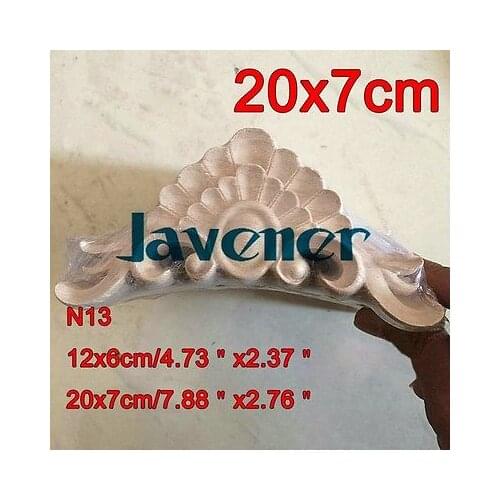 N13 -20x7cm Wood Carved Long Onlay Applique Unpainted Frame Door Decal Working carpenter Decoration