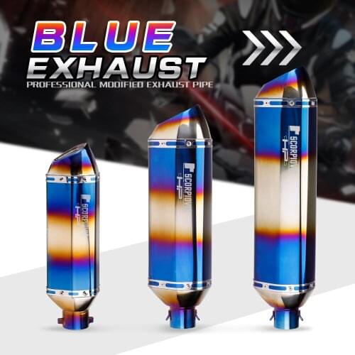 Sclmotos- 35-51mm motorcycle scooter atv exhaust pipe muffler motorcycle for honda cbr250 cb400 yzf fz400 z750 ninja xmax300