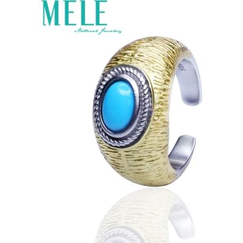 Natural Turquoise ring 925 silver ring jewelry gemstone ring women rings