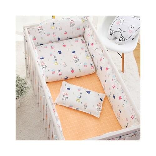 7PCS Detachable Crib Bedding Safe Baby cradle cot Baby Sheet Baby Cot Bedding Set cosas para bebe(4bumper+sheet+pillow+duvet)