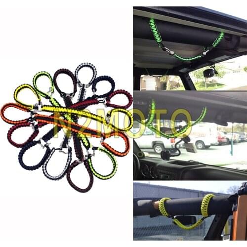 Red Blue Brown White Orange UTV ATV Rollbar Paracord Grab Handles for 2 Door 4 Door Jeep Wranglers CJ YJ TJ 1976-2006