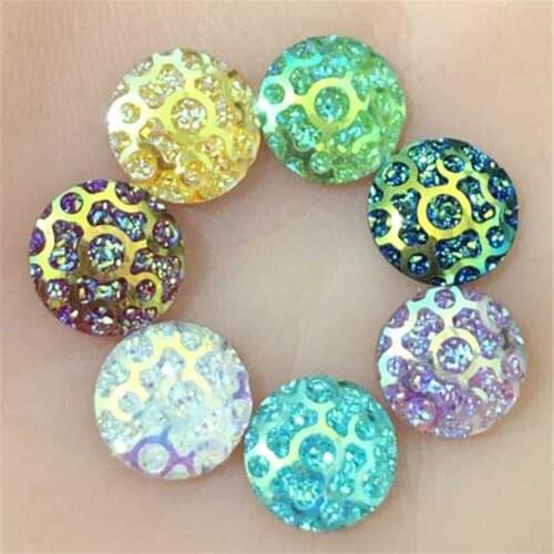 80PCS AB Resin 12mm Round Resin Flatback rhinestone scrapbook crafts