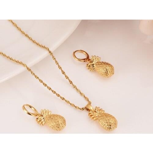 Gold Color Ethiopian Jewelry Sets Eritrea Habesha Africa bridals Wedding Pineapple Gift necklace pendant earrings diy charms