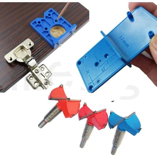35mm 40mm Hinge Hole Drilling Guide Locator Holeand drill bit opener template Door Cabinets DIY Tool For Woodworking tool
