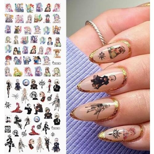 Newest TSC series TSC-133-134-135 Cartoon character 3d nail art stickers decal template diy nail tool decoration