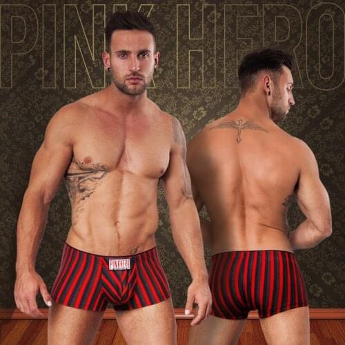 2016 New Stripe Cotton Trunk Colorful Mens Boxer Short high quality stretch cotton mens underwear intimate undergarment