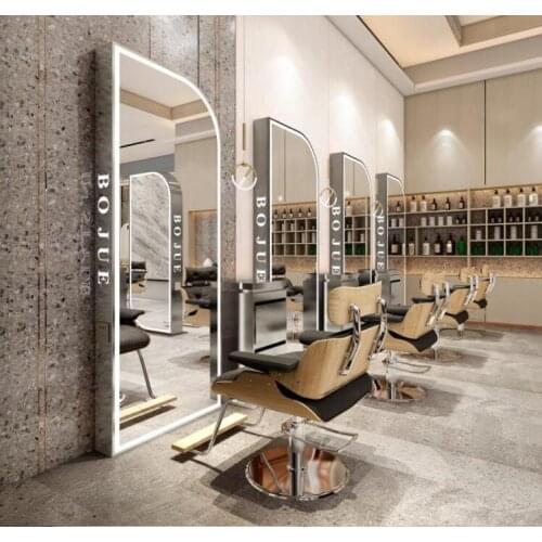 New single and double-sided barber shop mirror salon special simple modern hair-cutting mirror landing full-body mirror