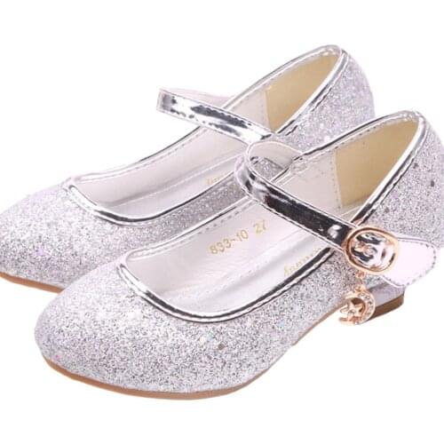 Girl Princess Shoes Kids Elsa Cinderella Sleeping Beauty Sofia Shoes Children Mary Jane Shoes Low Heel Slip on Ballerina Flats
