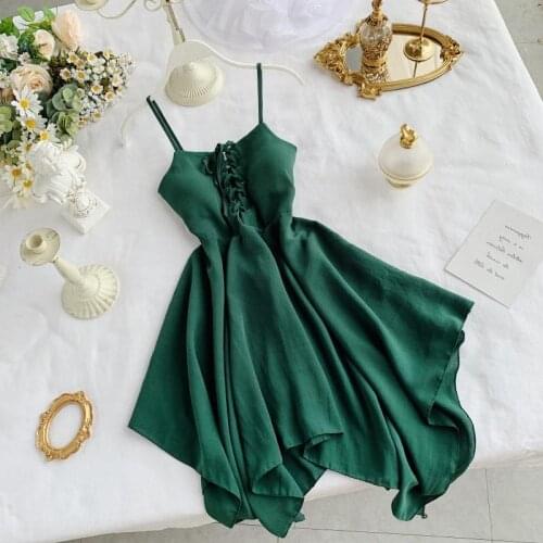 Zcwxm 2021 Sexy Strap Dresses For Women Summer Female V Neck Sleeveless High Waist Dress Ladys Sash Tie Up Dress