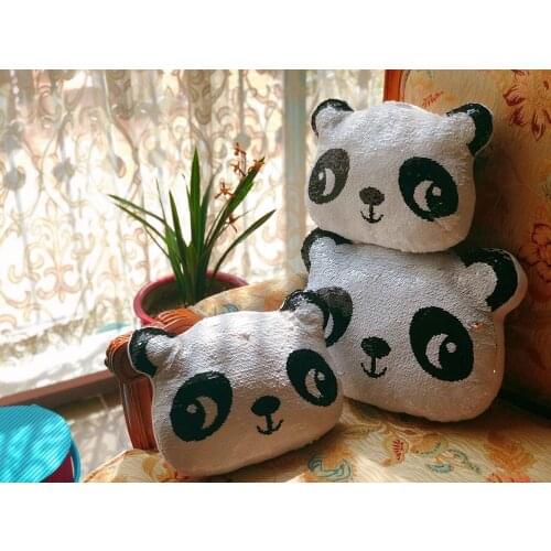 Plush panda sequin pillow sequin cushion plush toys gifts