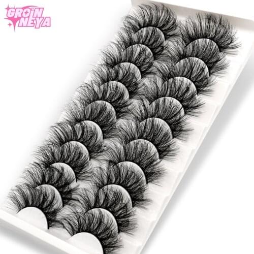 3D Faux Mink Lashes 5/10 Pairs Fluffy Soft Wispy Volume Natural long False Eyelashes Eye Lashes Reusable Eyelashs Makeup
