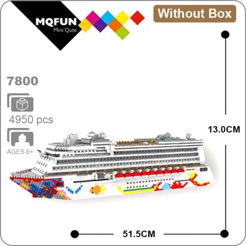 ZRK Luxury Cruise Liner Ship Big Cruises Boat 3D Model DIY Diamond Mini Building Micro Blocks Bricks Assembly Toy no Box