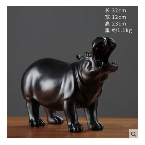 Nordic Home Rhino Hippopotamus Resin Animal Decoration Model Room Living room TV cabinet wine cabinet Office decorations