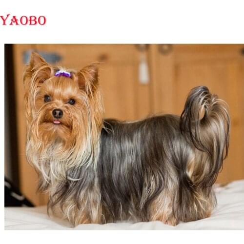 Rhinestone embroidery DIY 5D Diamond Painting Yorkshire Terrier Dog Cross Stitch Diamond Embroidery paintings 3d pictures mosaic