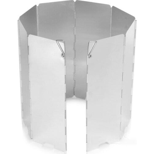 8/9/10/12 Plate Foldable Stove Windshield Outdoor Camping Cooking Gas Stove Aluminium Alloy Wind Screen Shield Camping Equipment