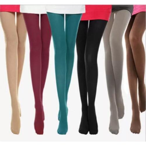 Women Tights New Opaque Footed Sexy Ladies Cute Girls Pantyhose Solid Elastic Standard Stockings 8 Colors Slim Fit Underwear