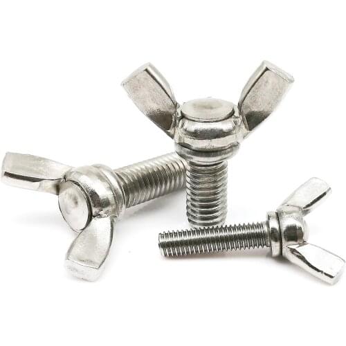 1/2/5/10pcs M3 M4 M5 M6 M8 M10 M12 DIN316 304 Stainless Steel Hand Tighten Toolless Adjust Bolt Butterfly Wing Head Thumb Screw