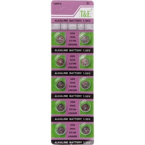 10PCS Alkaline Battery AG9 1.55V Button Coin Cell Watch Batteries LR936 394 SR936SW 194 V394 Control Remote