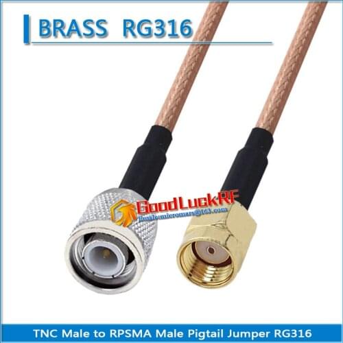 1X Pcs TNC Male To RP SMA Male Plug Pigtail Jumper RG316 Extend Cable RF Connector TNC to RP-SMA RPSMA Low Loss