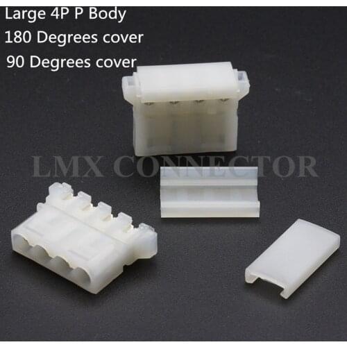 20PCS Large 4P P Body 90 Degrees/180 Degree Cover Big Four D Connector Connector For 20# Wire