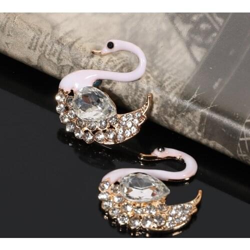 2016New 50Pcs Swan Rhinestone Buttons/Buckle for DIY Phone Case and Hair Accessories ZJ240