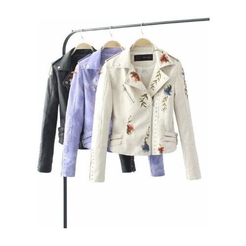 2021 Spring Autumn Jacket New Womens Zipper Long Sleeve Windproof Rainproof Casual Embroidery Short Top Female Costume Outwear