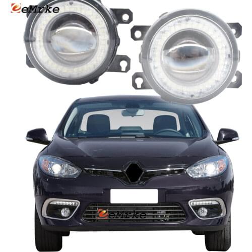 2x Car Lens LED Fog Lights Angel Eye DRL Daytime Running Light Lamp for Renault Fluence L3 2013 2014 2015 2016