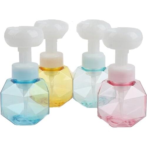 300ML Soap Bottle Foaming Lotions Refillable Bottle Flower Pump Head Soap Shampoo Cosmetic Empty Flower-shaped Foam Bottle