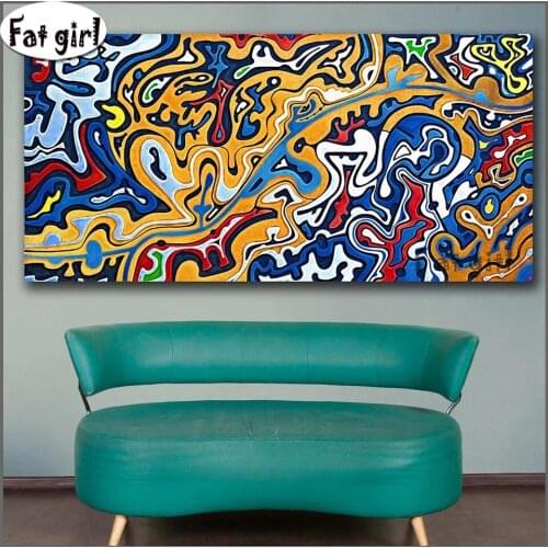 Large size diamond painting diy Abstract Gorgeous colors Wall Art Picture mosaic cross stitch handmade crafts embroidery gifts