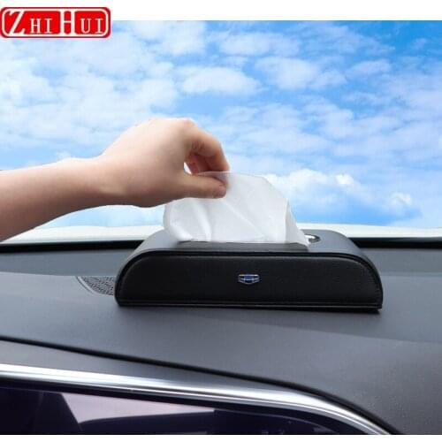 Car Styling Tissue Box Leather Set Tissue Holder Interior Decoration Accessories For Geely Tugella Xingyue FY11 2019 2020 2021