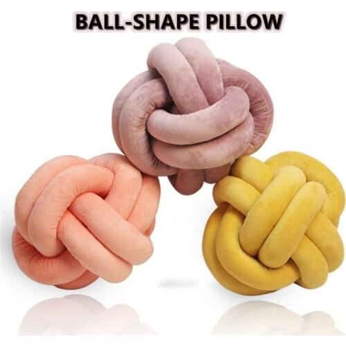 European Ball-Shaped Pillow Manual Knotted Ball Pillow Soft Plush Cushion Crystal Velvet Bed Cushions Sofa Backrest Kids Toys