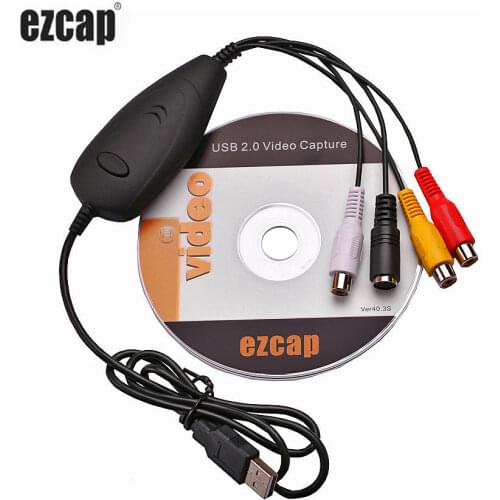 Ezcap172 USB 2.0 Audio Video Capture Card Grabber Convert Analog Video for VHS Video Recorder Camcorder DVD for Windows Win10