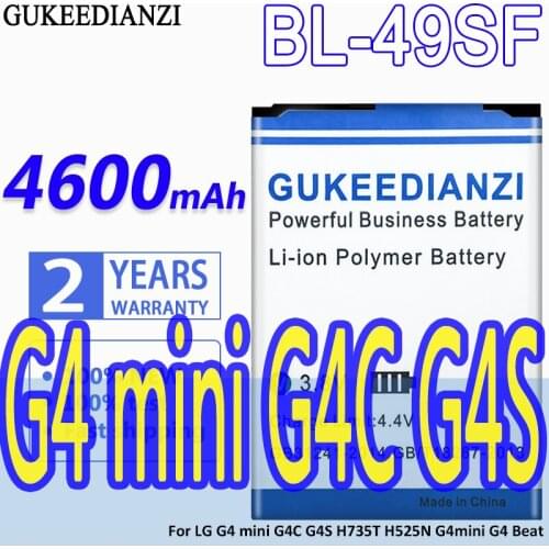 High Capacity GUKEEDIANZI Battery BL-49SF 4600mAh For LG G4 mini G4C G4S H735T H525N G4mini G4 Beat BL 49SF