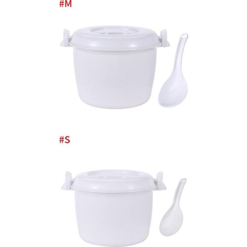 Rice Cooking Tools Microwave Rice Cooker with Rice Paddle Thicken Plastic Steamer Pot Portable Food Cooker Kitchen Accessories